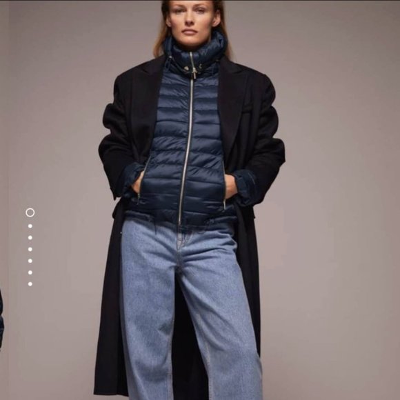 Zara Black Puffy Jacket/ Wind Breaker with Gold Hardware Zipper - Picture 2 of 5